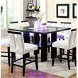 Bowery Hill Contemporary Wood Counter Height LED Dining Table in Black
