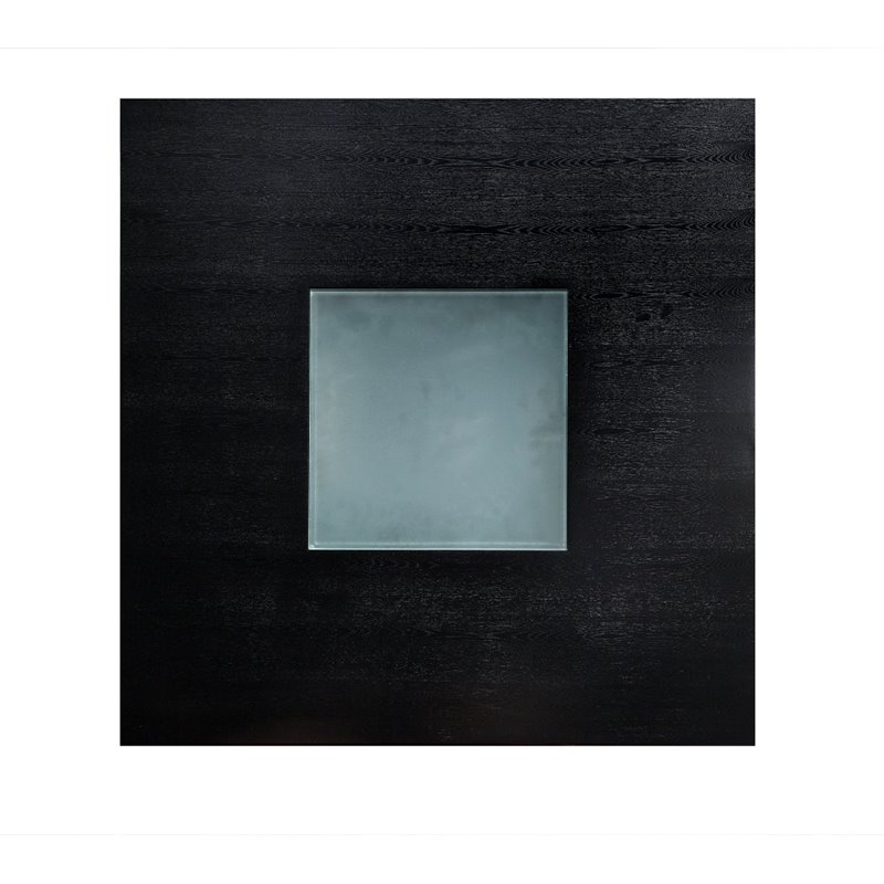 Bowery Hill Contemporary Wood Counter Height LED Dining Table in Black