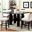 Bowery Hill Contemporary Wood Counter Height LED Dining Table in Black