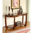 Bowery Hill Curved Console Table in Dark Cherry