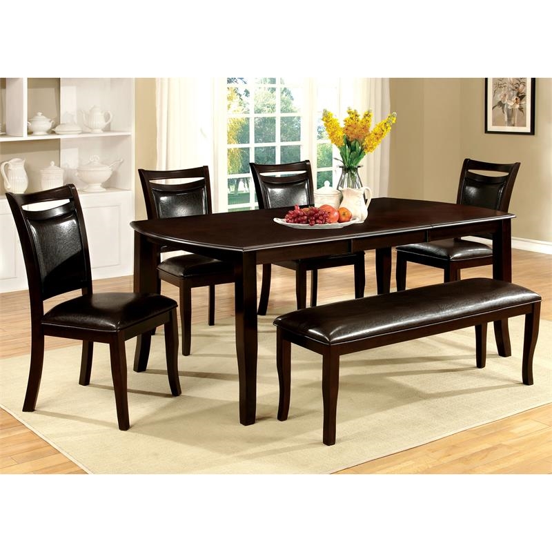 Bowery Hill Transitional Wood Dining Table with Rectangular Top in Espresso