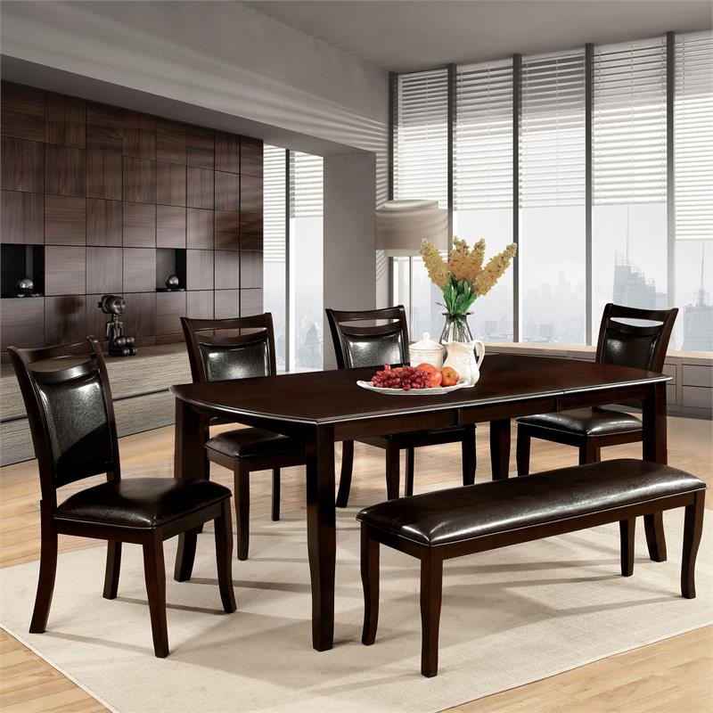 Bowery Hill Transitional Wood Dining Table with Rectangular Top in Espresso