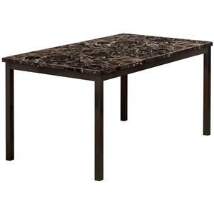 bowery hill faux marble top dining table in black