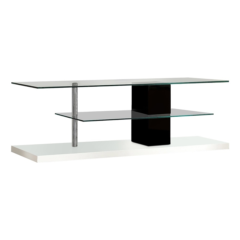 Bowery Hill Contemporary Glass TV Stand for TVs up to 63