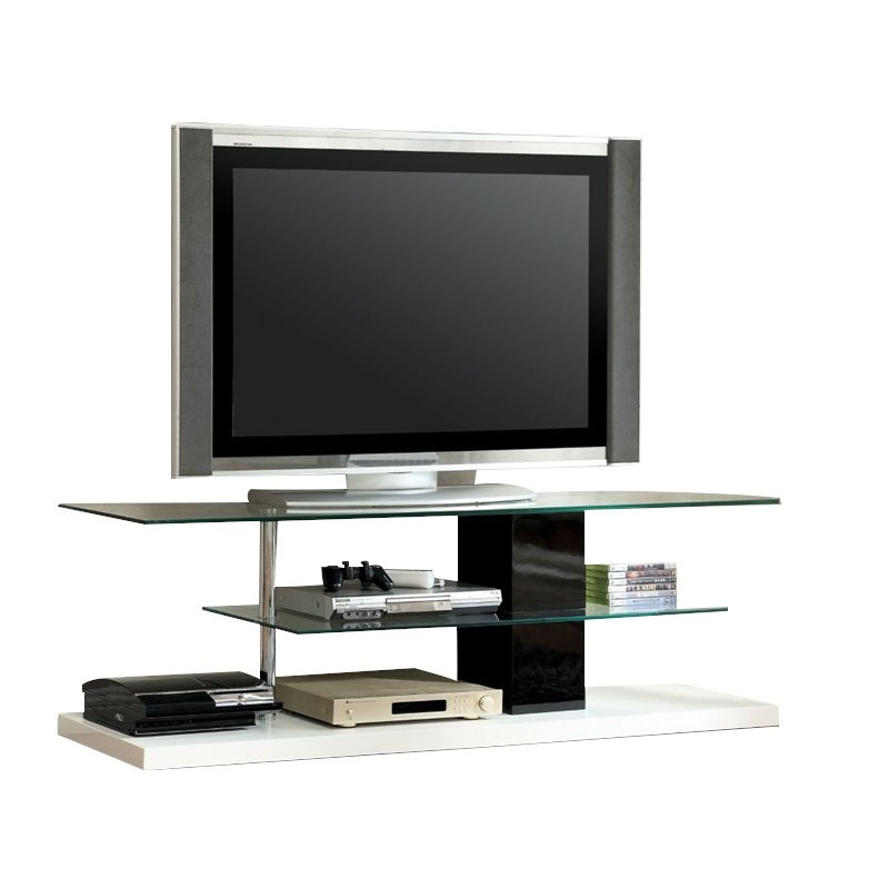 Bowery Hill Contemporary Glass TV Stand for TVs up to 63