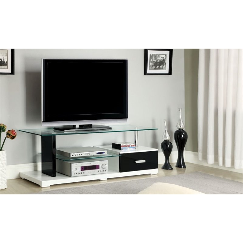 Bowery Hill Modern Glass/Wood TV Stands for TVs up to 55.13