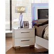 Bowery Hill Solid Wood Glossy White Nightstand Rectangular Felt-Lined Drawer 23.25