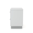 Bowery Hill Solid Wood Glossy White Nightstand Rectangular Felt-Lined Drawer 23.25