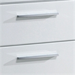 Bowery Hill Solid Wood Glossy White Nightstand Rectangular Felt-Lined Drawer 23.25