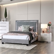 Bowery Hill Solid Wood Glossy White Nightstand Rectangular Felt-Lined Drawer 23.25