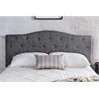 Bowery Hill Contemporary Fabric Full Queen Tufted Headboard in Gray