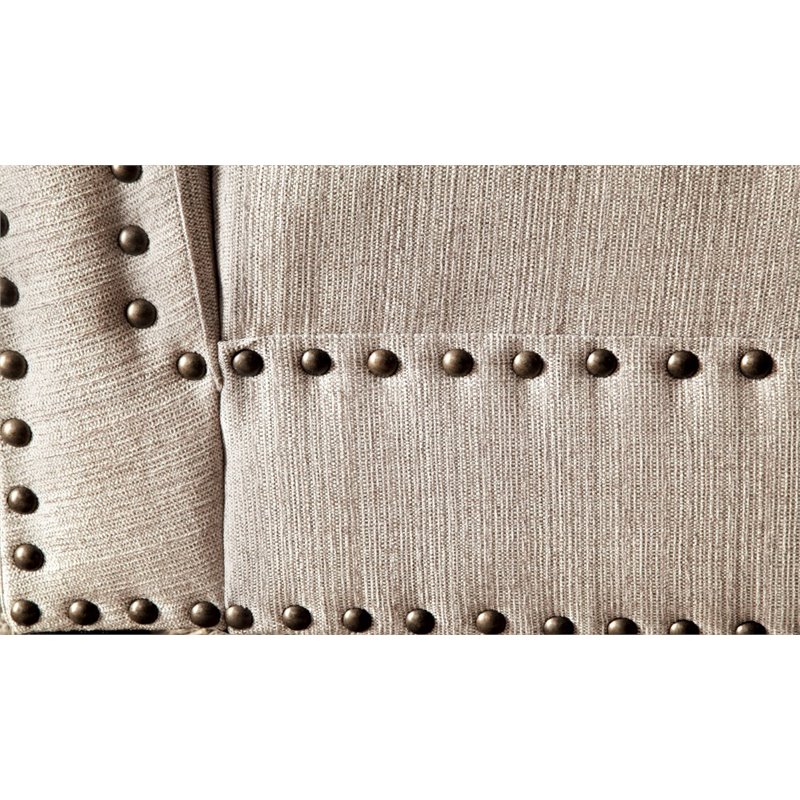 Bowery Hill Modern Fabric Chaise Lounge in Beige