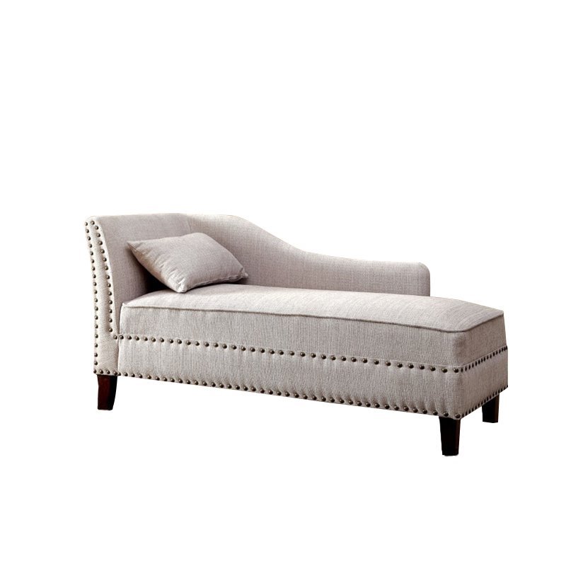 Bowery Hill Modern Fabric Chaise Lounge In Beige Bh 1465743 - Beige Chaise Lounge Modern Bowery Hill Modern Fabric Chaise Lounge In Beige Bh 1465743 - Beige Chaise Lounge Modern