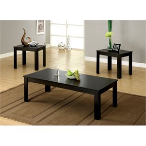 bowery hill 3 piece coffee table set in black