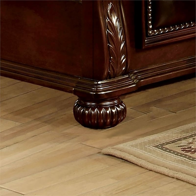 Bowery Hill Traditional Wood California King Bed in Brown Cherry