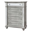 Bowery Hill 5 Drawers Transitional Solid Wood Chest in Silver