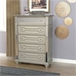 Bowery Hill 5 Drawers Transitional Solid Wood Chest in Silver