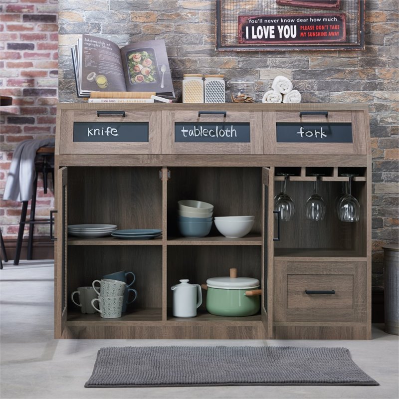 Bowery Hill Transitional Buffet in Warm Chestnut