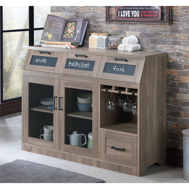 Bowery Hill Transitional Buffet in Warm Chestnut