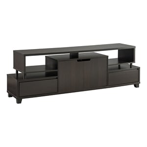 Bowery Hill Contemporary Wood TV Console for TVs up to 71&quot in Cappuccino