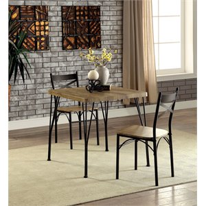 Bowery Hill 3 Piece Square Dining Set in Dark Bronze