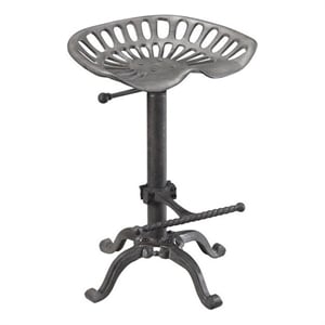 Bowery Hill 22.5&quot Traditional Metal Stool in Industrial Brown