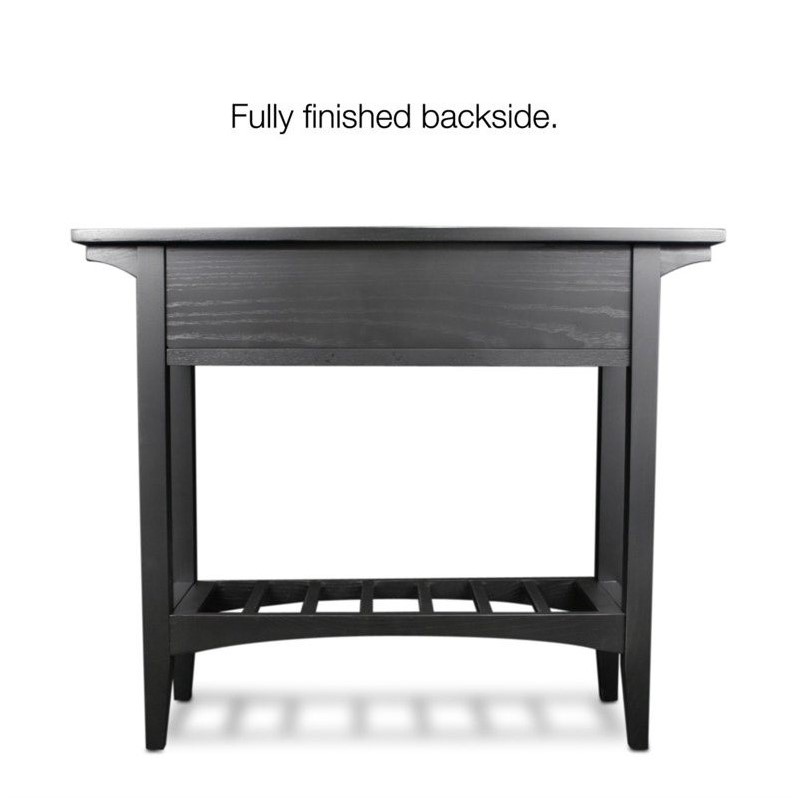 Bowery Hill Wine Stand with Storage Drawers in Black