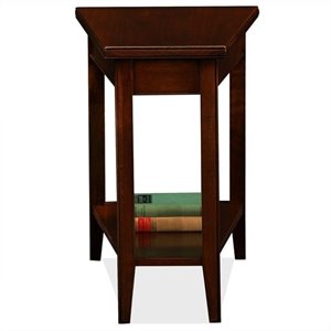 bowery hill solid wood wedge table in chocolate cherry