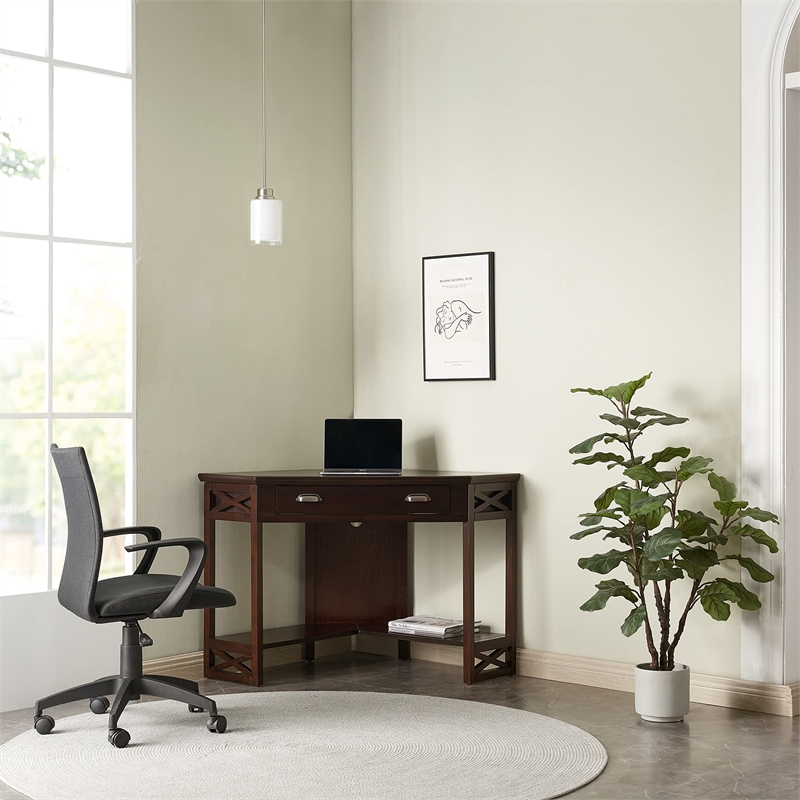 Bowery Hill Linen Office Chair in Black