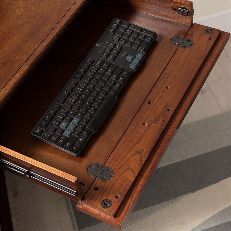 Bowery Hill Hardwood Corner Computer Desk/Writing Desk in Mission Oak