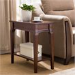 Bowery Hill Wood Narrow Table with Lower Shelf in Rich Chocolate Cherry