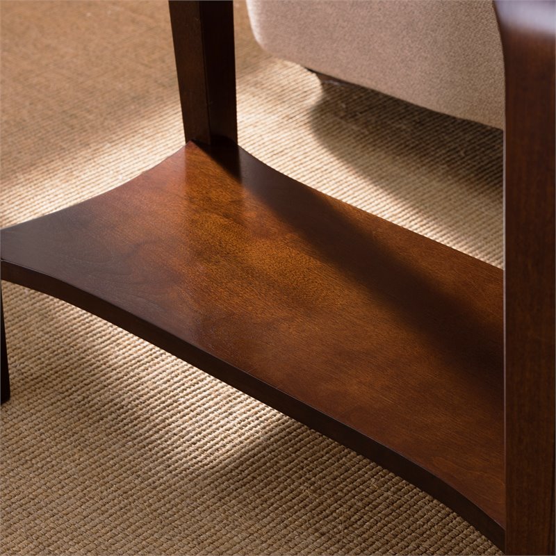 Bowery Hill Wood Narrow Table with Lower Shelf in Rich Chocolate Cherry