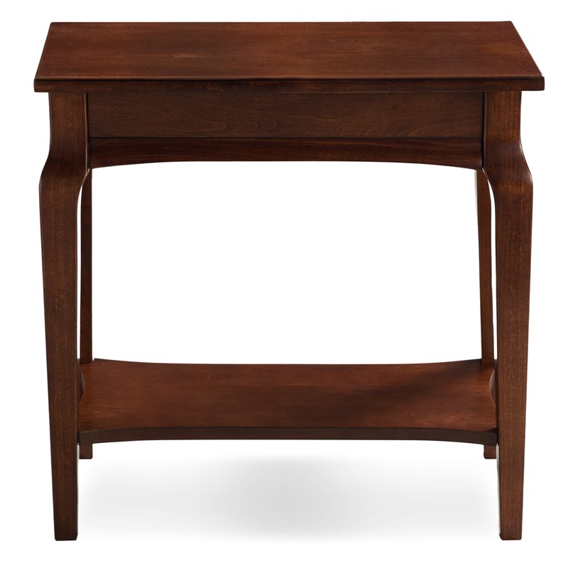 Bowery Hill Wood Narrow Table with Lower Shelf in Rich Chocolate Cherry
