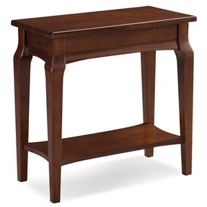 Bowery Hill Wood Narrow Table with Lower Shelf in Rich Chocolate Cherry