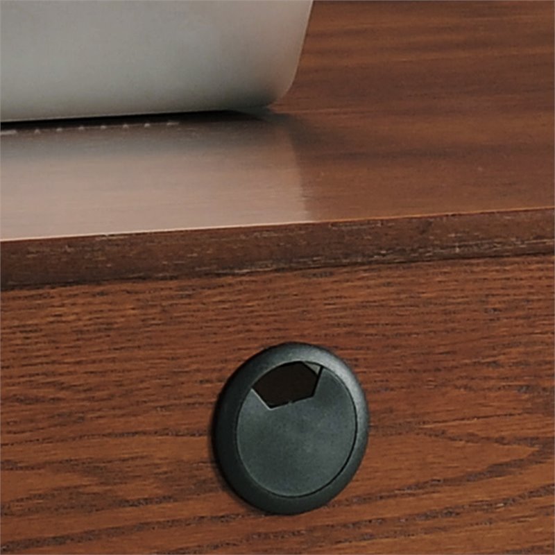 Bowery Hill Solid Wood Drop-Down Drawer Front Writing Desk in Mission Oak