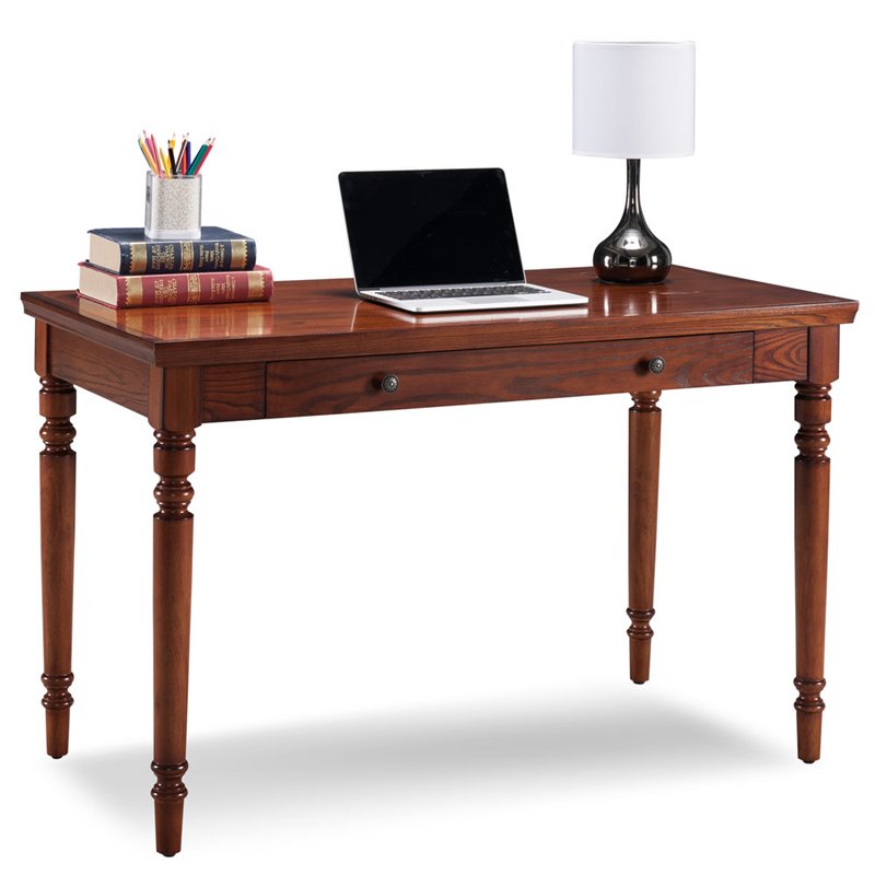 Bowery Hill Solid Wood Drop-Down Drawer Front Writing Desk in Mission Oak
