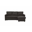 Bowery Hill Sectional Sofa with Sleeper in Charcoal Linen