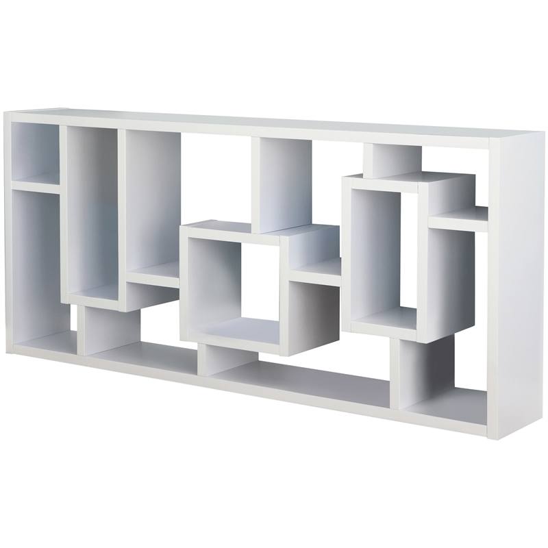 Bowery Hill Modern MDF/Wood Veneer Open-Back Bookcase in White
