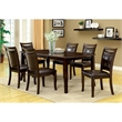 Bowery Hill Faux Leather Espresso Dining Chair Rectangular Padded 18.75