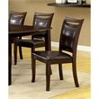 Bowery Hill Faux Leather Espresso Dining Chair Rectangular Padded 18.75