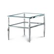 Bowery Hill Square Steel and Glass End Table in Chrome