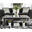 Bowery Hill Glass Coffee Table in Chrome Finish