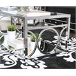 Bowery Hill Glass Coffee Table in Chrome Finish