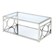 Bowery Hill Glass Coffee Table in Chrome Finish