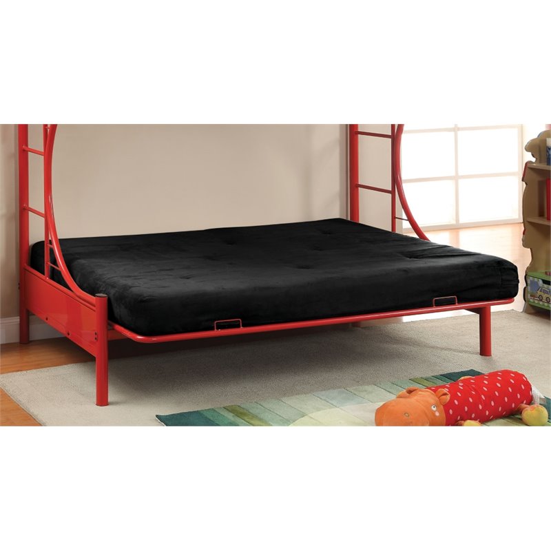 Bowery Hill Contemporary Fabric Futon Mattress in Black