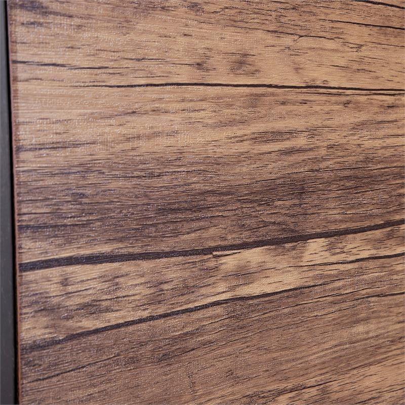 Bowery Hill Modern Steel Metal/Wood Full Over Full Bunk Bed in Black