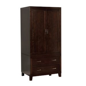 bowery hill armoire in silver and espresso