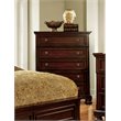 Bowery Hill 5 Drawers Transitional Wood Chest in Dark Cherry