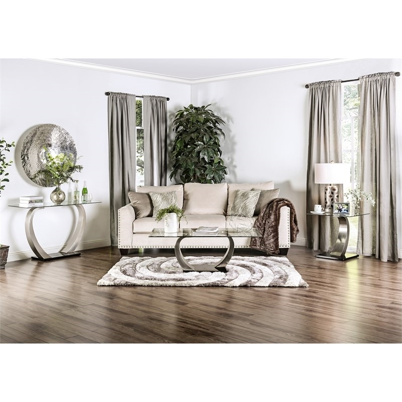 Bowery Hill Modern styled Metal Console Table in Gray Finish