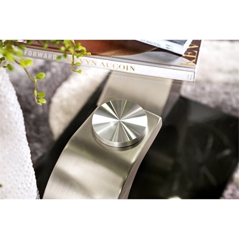 Bowery Hill Modern styled Metal Console Table in Gray Finish